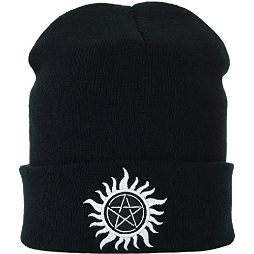 Heavy Metal Mütze Pentagramm Anti Possession Supernatural Streetwear Merchandise Fanartikel Wintermütze/Wollmütze Männer Haube/Seemannsmütze/Rollmütze Arbeitsmütze Beanie Cap von EXPRESS-STICKEREI