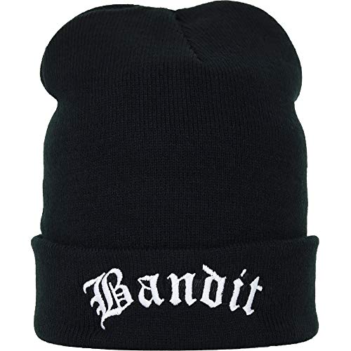 Heavy Metal Strickmütze Bandit Outdoor Wintermütze Beanie Cap Herren Beanie Bestickt | Biker Mütze Rollmütze Rocker Seemannsmütze/Haube OneSize warme Wollmütze mit Krempe von EXPRESS-STICKEREI