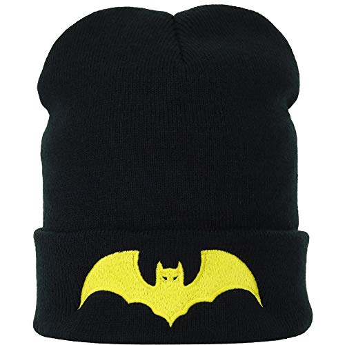 EXPRESS-STICKEREI Strickmütze Bat Superhero Fledermaus Comic Fledermaus Logo Superhelden Comics Fan OneSize Wintermütze/Wollmütze Unisex Rollmütze Dark Knight Beanie Cap von EXPRESS-STICKEREI