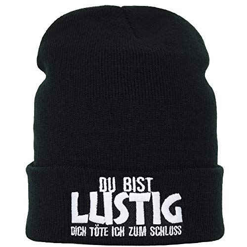 EXPRESS-STICKEREI Haube mit Spruch Du bist lustig, Dich töte ich zum Schluss - Warme Wintermütze mit Spruch - Lustige Strickmütze - Beanie für Damen und Herren - Unisex Wollmütze Heavy Metal von EXPRESS-STICKEREI