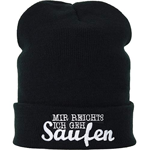 EXPRESS-STICKEREI Lustige Strickmütze Mir reichts ich GEH Saufen Bierliebhaber Spruch Festival Mütze Wintermütze Männer Rollmütze Arbeitsmütze Streetwear Beerlover Beanie Cap OneSize von EXPRESS-STICKEREI