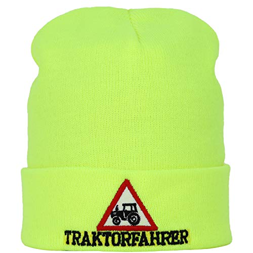 EXPRESS-STICKEREI Arbeitsmütze Traktorfahrer Strickmütze Beanie Cap Geschenk Bauernhof Wintermütze/Wollmütze/Haube Männer Streetwear Unisex Traktor Seemannsmütze/Rollmütze | GRÜN | OneSize von EXPRESS-STICKEREI