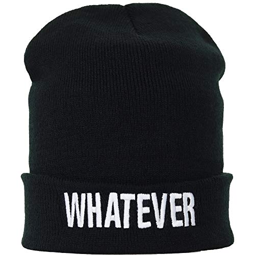 EXPRESS-STICKEREI Strickmütze Whatever Lustiger Streetwear Spruch Hipster Beanie Moderne Wintermütze Wollmütze Männer Frauen Seemannsmütze Rollmütze Arbeitsmütze Unisex Beanie Cap von EXPRESS-STICKEREI