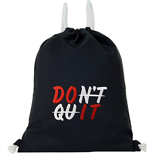 EXPRESS-STICKEREI Turnbeutel mit Motivation Spruch wasserdicht Don't quit - Do it Gym Bag schwarz Sportbeutel Männer Gymbag Beutel Rucksack Beuteltasche bestickt | lustiges Geburtstagsgeschenk von EXPRESS-STICKEREI