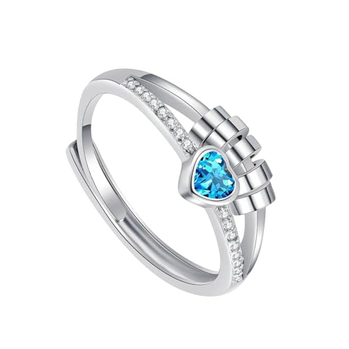 Angstvolle Unisex-Ringe aus robustem Messing mit 14 Karat vergoldetem Herz und drehbarer Perlendekoration zur Entspannung, verstellbare Daumenringe, Einheitsgröße, Wie beschrieben, Wie beschrieben von EXQIOUR