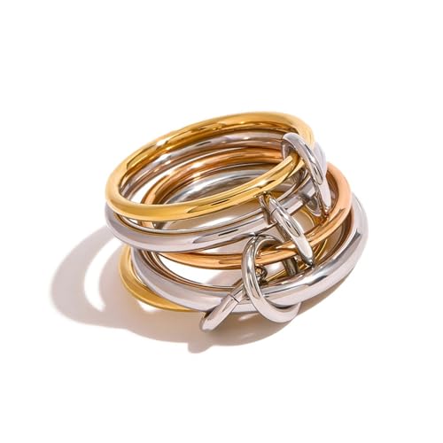EXQIOUR Praktische, stabile Legierungsringe mit einem einfachen Stil für trendige Männer und Frauen, die Mode und Individualität suchen, Partyschmuck, Einheitsgröße, Wie beschrieben, Wie beschrieben von EXQIOUR