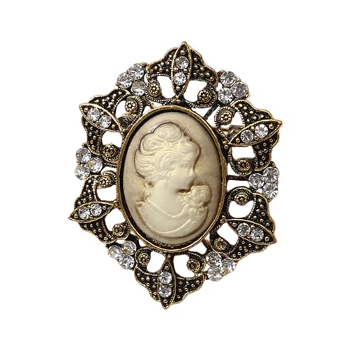 Filigrane filigrane Brosche in antikem Goldton mit Kamee-Design, für Partys, Bälle, formelle Veranstaltungen und besondere Anlässe, Antik-Gold, Einheitsgröße, Wie beschrieben Filigrane filigrane Brosche in antikem Goldton mit Kamee-Design, für Partys, Bälle, formelle Veranstaltungen und besondere Anlässe, Antik-Gold, Einheitsgröße, Wie beschrieben von EXQIOUR