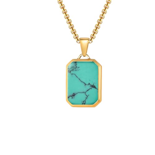 Rechteckige geometrische Anhänger-Halskette, Edelstahlschmuck, Naturstein-Halskette, geeignet für verschiedene Anlässe, Edelstahl-Anhängerkette, Einheitsgröße, Wie beschrieben, Wie beschrieben Rechteckige geometrische Anhänger-Halskette, Edelstahlschmuck, Naturstein-Halskette, geeignet für verschiedene Anlässe, Edelstahl-Anhängerkette, Einheitsgröße, Wie beschrieben, Wie beschrieben von EXQIOUR