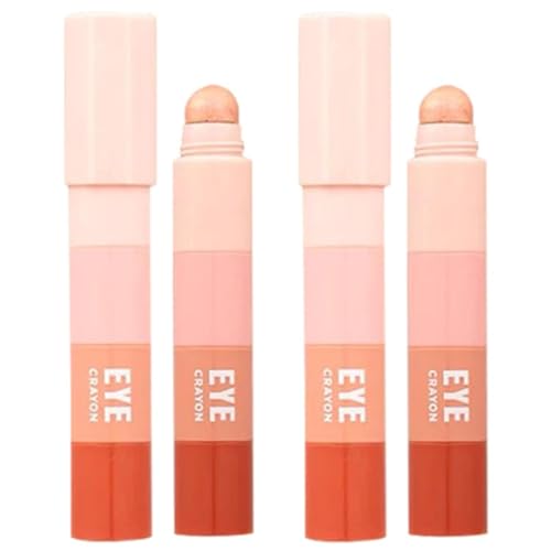 4-in-1 langlebiger tragbarer Lidschattenstift, wasserdichter und schweißhemmender Lidschattenstift, Glitzer-Lidschattenstift, Buntstift, Spleißen, Lidschattenstift, Hervorhebung von Schatten-Make-up von EXQST