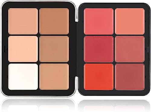 EXQST 12 Farben Creme Rouge Palette 12 Farben Concealer Foundation Palette Langlebige Deckkraft Make-up-Palette für alle Hauttypen für makellose Haut von EXQST