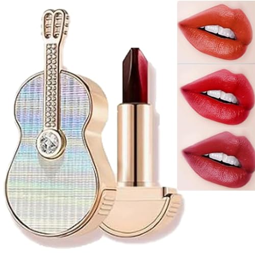 EXQST Pintalabios Mate Violin 3 Farben in 1 Lippenstift in Regenbogengitarrenform, matt, langlebig, wasserfest, Lippenstift für Frauen, feuchtigkeitsspendender Gitarren-Lippenstift von EXQST