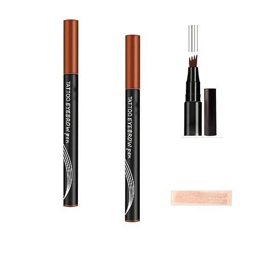 Wasserdichter Augenbrauenstift mit 4 Spitzen und 4 Mikro-Gabelspitzen, langlebig, wischfest, nat￼rliche Augenbrauenstifte f￼r Frauen, fl￼ssiger Augenbrauenstift von EXQST