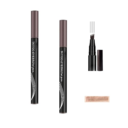 Wasserdichter Augenbrauenstift mit 4 Spitzen und 4 Mikro-Gabelspitzen, langlebig, wischfest, natürliche Augenbrauenstifte für Frauen, flüssiger Augenbrauenstift von EXQST
