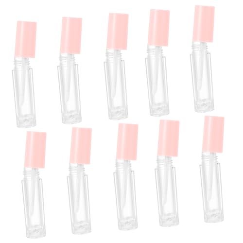 EXQUIMEUBLE 10 Stück Lip Gloss Container Wiederbefüllbare Transparente Flaschen für Reisen für Lippenöl und Lippenbalsam mit Deckel gegen Auslaufen von EXQUIMEUBLE