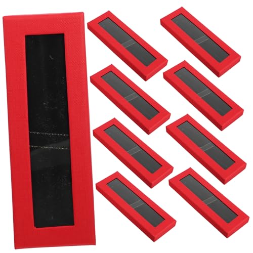 EXQUIMEUBLE 10 Stück Stiftverpackungen Geschenkboxen Einzelstiftetui Stiftvitrine Stiftbehälter Stiftetuis Stiftständer Stiftetui Stifthüllen Rotes Polyester von EXQUIMEUBLE