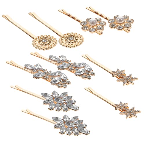 EXQUIMEUBLE 10 Stück Teiliges Haarklammern mit Strasssteinen und Perlen Bobby Pins für Damen Stabile Haarschmuckclips für Hochzeit Party und Alltag für Dickes und Dünnes Haar von EXQUIMEUBLE