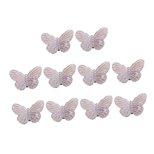 EXQUIMEUBLE 10 Stück Teiliges Kleine Schmetterling Haarspangen Transparent Süße Haarklammern für Mädchen Damen Kreative Clips für Zöpfe Ponytail Party und Alltagsstyling von EXQUIMEUBLE