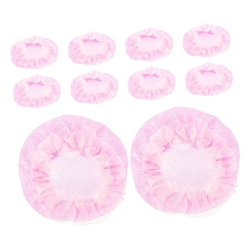 EXQUIMEUBLE 10 Stück Teiliges Unsichtbar Elastisch Langlebig und Unauffällig Rosa Mesh Hair Bun Cover für Damen Geeignet für Ballett Hochsteckfrisuren und Alltag von EXQUIMEUBLE