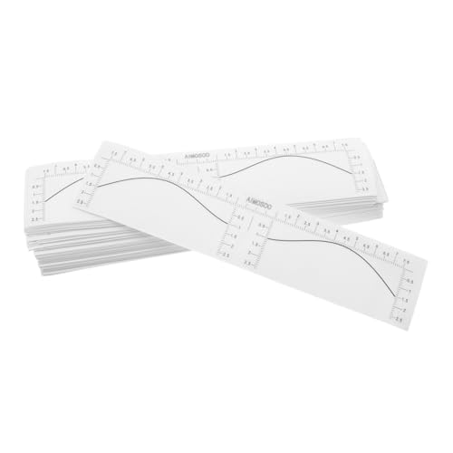 EXQUIMEUBLE 100 Stück Einweg Augenbrauenlineal Aufkleber Stark Haftende Brow Stencil Sticker Präzises Messwerkzeug für Symmetrisches Augenbrauen Shaping für Anfänger und DIY Make Up von EXQUIMEUBLE