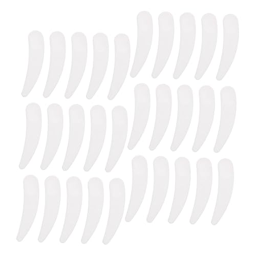 EXQUIMEUBLE 100 Stück Kosmetikspatel Kleine Weiße Gesichtsspatel aus Glattem Material Praktische Creme Löffel für Hautpflege und DIY Kosmetik Vielseitig für Cremes Masken und Lotionen von EXQUIMEUBLE