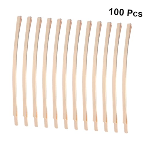 EXQUIMEUBLE 100 Stück Teiliges Metall Haarspangen Goldfarben Einfache Bobby Pins Dekorative Haarklammern für Damen Vielseitig Verwendbar für Flecht und Hochsteckfrisuren Langlebig und Modisch von EXQUIMEUBLE
