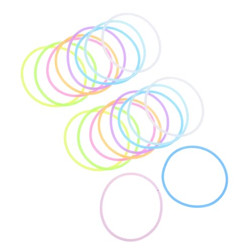 EXQUIMEUBLE 100stücke Leuchtende Silikon Armbänder Gelee Armbänder Haar Krawatten Retro Disco Handgelenk Bands Für Frauen Glow in The Dark Party Armband von EXQUIMEUBLE