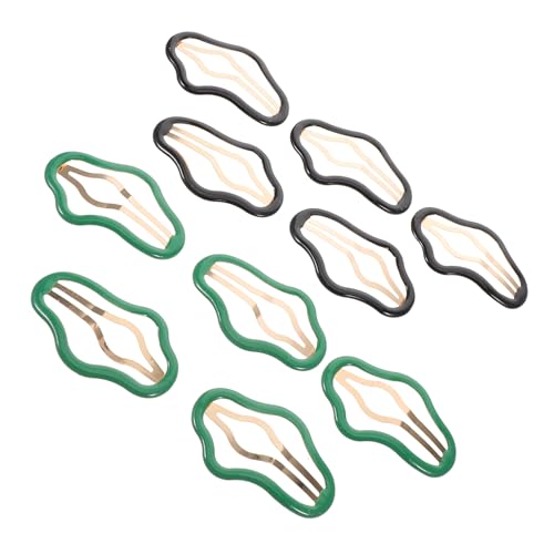 EXQUIMEUBLE 10stücke Dekorative Haarspangen in Wolkenform Mit Druckknopf Rutschfeste Haarspangen Aus Große Für Damen Schwarz Grün von EXQUIMEUBLE