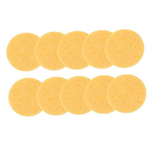 EXQUIMEUBLE 10stücke Gesichtsschwamm Aus Zellstofffaser Make-up-entferner-schwamm Kosmetikreinigungsschwamm Hautpflegeschwamm Für Hauttypen Make-up-entfernungsschwamm Gelb von EXQUIMEUBLE