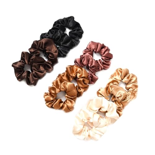 EXQUIMEUBLE 12 Stück Teiliges Haargummi Einfarbige Dehnbare Sanfte Fixierung für Pferdeschwanz Flexibel und Strapazierfähig Modische Haaraccessoires für Frauen und Mädchen von EXQUIMEUBLE