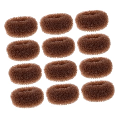 EXQUIMEUBLE 12 Stück Teiliges Kleines Haarknoten Haarknotenformer Donut für Mädchen Einfaches Styling Weiches Material Schnelles Frisuren tool für Ballett und Schule Hellbraun von EXQUIMEUBLE