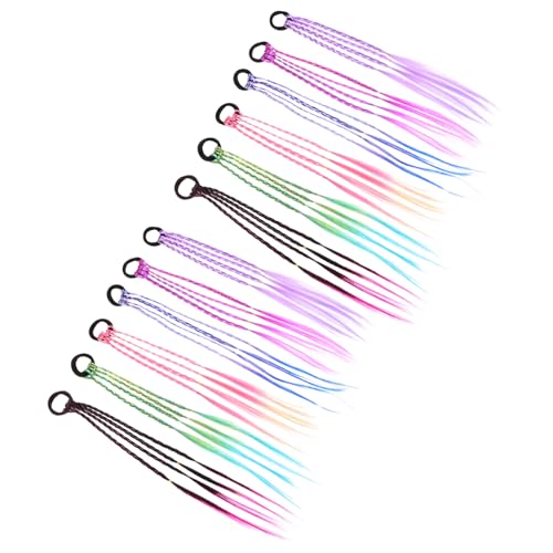 EXQUIMEUBLE 12stücke Pferdeschwanzverlängerung Geflochten Haarverlängerungen Für Zöpfe Bunte Extensions Für Mädchen Und Frauen Diy Haarverlängerung Aus Hitzebeständiger Seide Lange von EXQUIMEUBLE