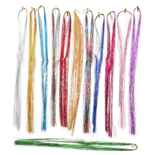 EXQUIMEUBLE 1Satz Bunten Haarverlängerungen mit Werkzeugen Farben Häkelnadel Perlen Tool und Verbindungsclips für Partys und Besondere Anlässe von EXQUIMEUBLE