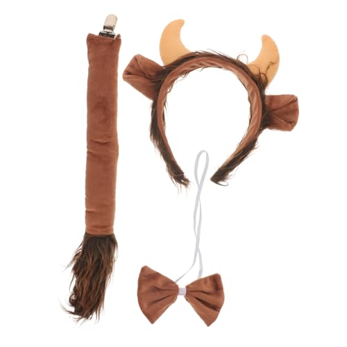 EXQUIMEUBLE 1Satz Kuhkostüm für Damen Teiliges Cosplay Zubehör mit Stirnband und Tier für Faschingspartys Geburtstagsfeiern und Kostümideen von EXQUIMEUBLE