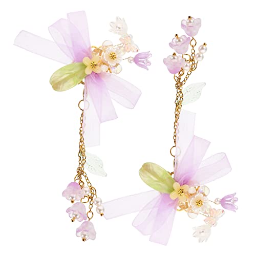 EXQUIMEUBLE Blumen Haarspange Für Mädchen Quaste Clips Vielseitig Sicher Für Partys Und Alltag Rosa von EXQUIMEUBLE