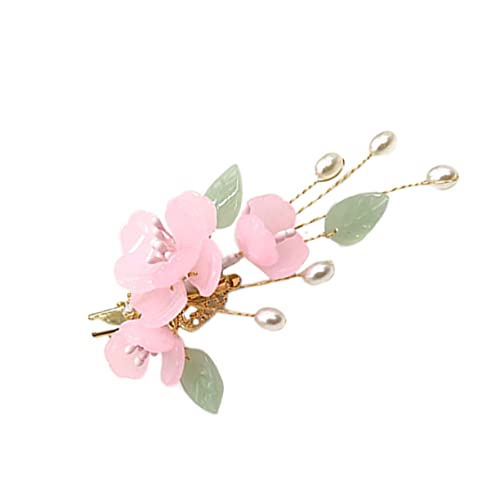 EXQUIMEUBLE 1stück Retro Haarklammer Mit Imitations-jade Und Perlenblüten Haarspange Für Hochzeiten Und Besondere Anlässe Hochwertige Haarschmuckaccessoires Für Damen Und Mädchen von EXQUIMEUBLE
