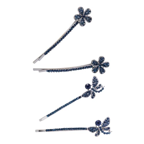EXQUIMEUBLE 2 Paare Haarklammern Damen Strass Schmetterling Haarspangen Haaraccessoires Elegant für Party Cosplay Festliche Anlässe Mädchen und Frauen von EXQUIMEUBLE