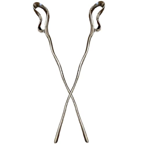 EXQUIMEUBLE 2 Stck Irreguläre Metall haarnadeln Stilvolle Chinesische Haarstäbchen für Frauen Vintage Haarschmuck für Partys Hochzeiten Einfache Anwendung Langlebiges Material Stilvoll und von EXQUIMEUBLE