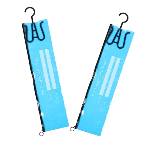 EXQUIMEUBLE 2 Stück Aufbewahrungstasche für Perücken Perückentaschen hängen Verpackung für Haarverlängerungen Perücken-Organizer für mehrere Perücken Haarerweiterung Organizer PVC Sky-blue von EXQUIMEUBLE