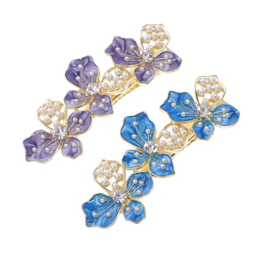 EXQUIMEUBLE 2 Stück Delikate Perlen haarspangen Metall haarklammern Hellblau Stilvolle Seitenhaarschmuck für Damen Modische Haaraccessoires für Besondere Anlässe von EXQUIMEUBLE