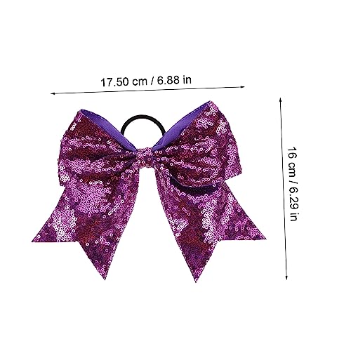 EXQUIMEUBLE 2 Stück Haargummis mit Großer Pailletten Schleife Weiche Elastische Ponytail Halter Sanftes Haarband für Mädchen Komfortabel und Schonend für Alltag von EXQUIMEUBLE