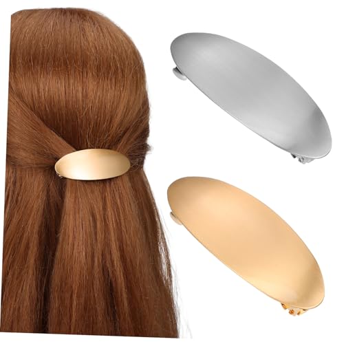 EXQUIMEUBLE 2stücke Vintage Oval Haarklammern Aus Metall Für Frauen Und Mädchen Elegante Haarspangen Mit Federmechanismus Für Dutt Und Retro-frisuren von EXQUIMEUBLE