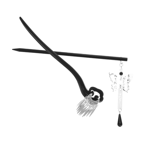 EXQUIMEUBLE 2stücke Teiliges Holz Haarnadeln Im Japanischen Stil Handgefertigte Vintage-haarstäbchen Aus Schwarzem Holz Elegante Chignon-accessoires Für Frauen Mit Schmetterlings Und von EXQUIMEUBLE