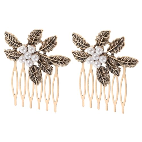 EXQUIMEUBLE 2 Stück Retro Haarspangen mit Blattdesign für Hochzeiten Vielseitige Haarnadeln und Haaraccessoires für Bräute und Damen von EXQUIMEUBLE