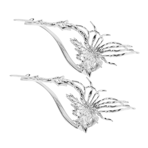 EXQUIMEUBLE 2 Stück Schmetterlings Haarspange Chinesische Haarstäbe Chinesische Haarknotenstäbe Haarnadel Metall Haarstäbe Bobby Pins Dekorative Haarnadeln Für Frauen Haar Accessoires von EXQUIMEUBLE