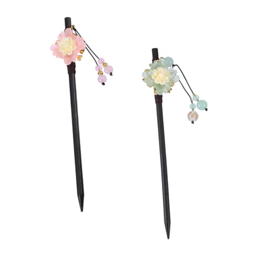 EXQUIMEUBLE 2 Stück Teiliges Chinesischer Haarschmuck Haarnadel mit Blumenmotiv Antiker Stil Haarschmuck Langlebiger Haarstab für Dickes und Dünnes Haar Eleganter Haarklammer für Frauen und von EXQUIMEUBLE