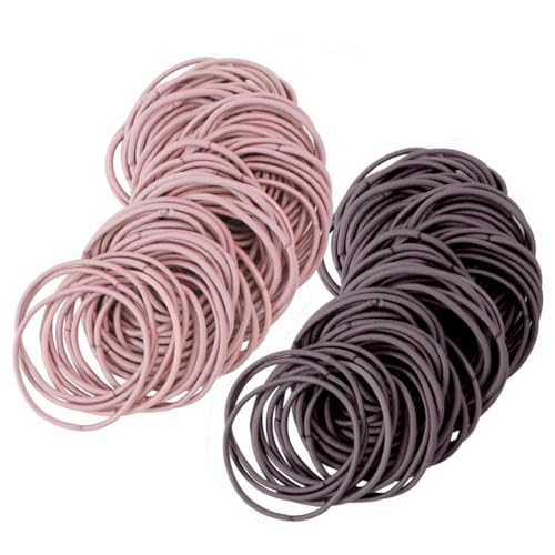 EXQUIMEUBLE 2 Stück Teiliges Haargummi Kleines Schlichtes Elastisches Haarband Kaffee Modischer Ponytail Holder mit Feiner Langlebiger Verarbeitung für Mädchen und Damen von EXQUIMEUBLE