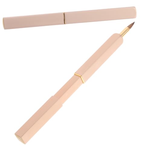 EXQUIMEUBLE 2 Stück Teleskop Lippenpinsel Materialetikett Reise Einziehbar Gloss Mädchen Make Up Pinsel Lippenpinsel Make Up Tool Kit Lippenstift Gelb von EXQUIMEUBLE