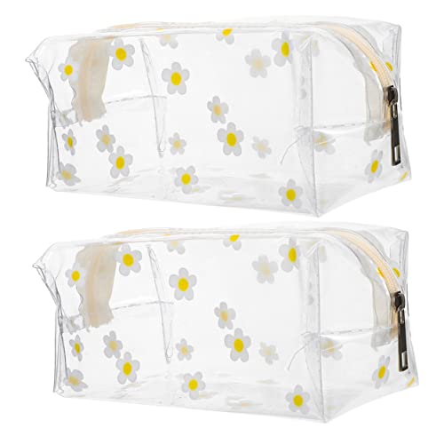EXQUIMEUBLE 2 Stück Transparente wasserdichte Kosmetiktasche Multifunktionale Reise kulturbeutel Tragbare Aufbewahrungstasche für Toilettenartikel Leicht und Strapazierfähig für Damen und von EXQUIMEUBLE