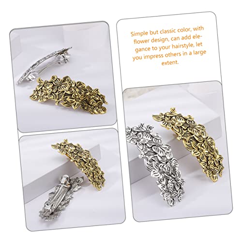 EXQUIMEUBLE 2 Stück Vintage Haarclips Damen Blumen Haarspangen mit Federmechanismus Nordischer Stil Haarschmuck aus Langlebigem Eleganter Haarklammer für Alltag Party und Hochzeit von EXQUIMEUBLE