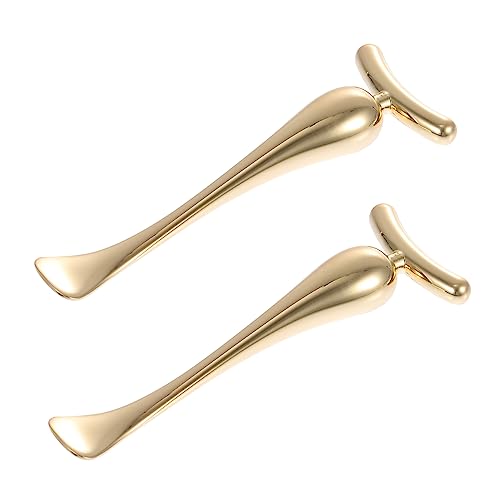 EXQUIMEUBLE 2 Stück Zinklegierung Augencreme Massage Sticks Doppelseitige Beauty Sticks für Gesichts und Augenmassage Tragbar Langlebig für Damen Hautpflege Zubehör von EXQUIMEUBLE